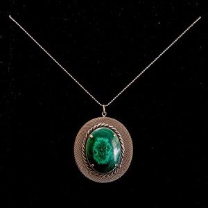 faux malachite pendant necklace